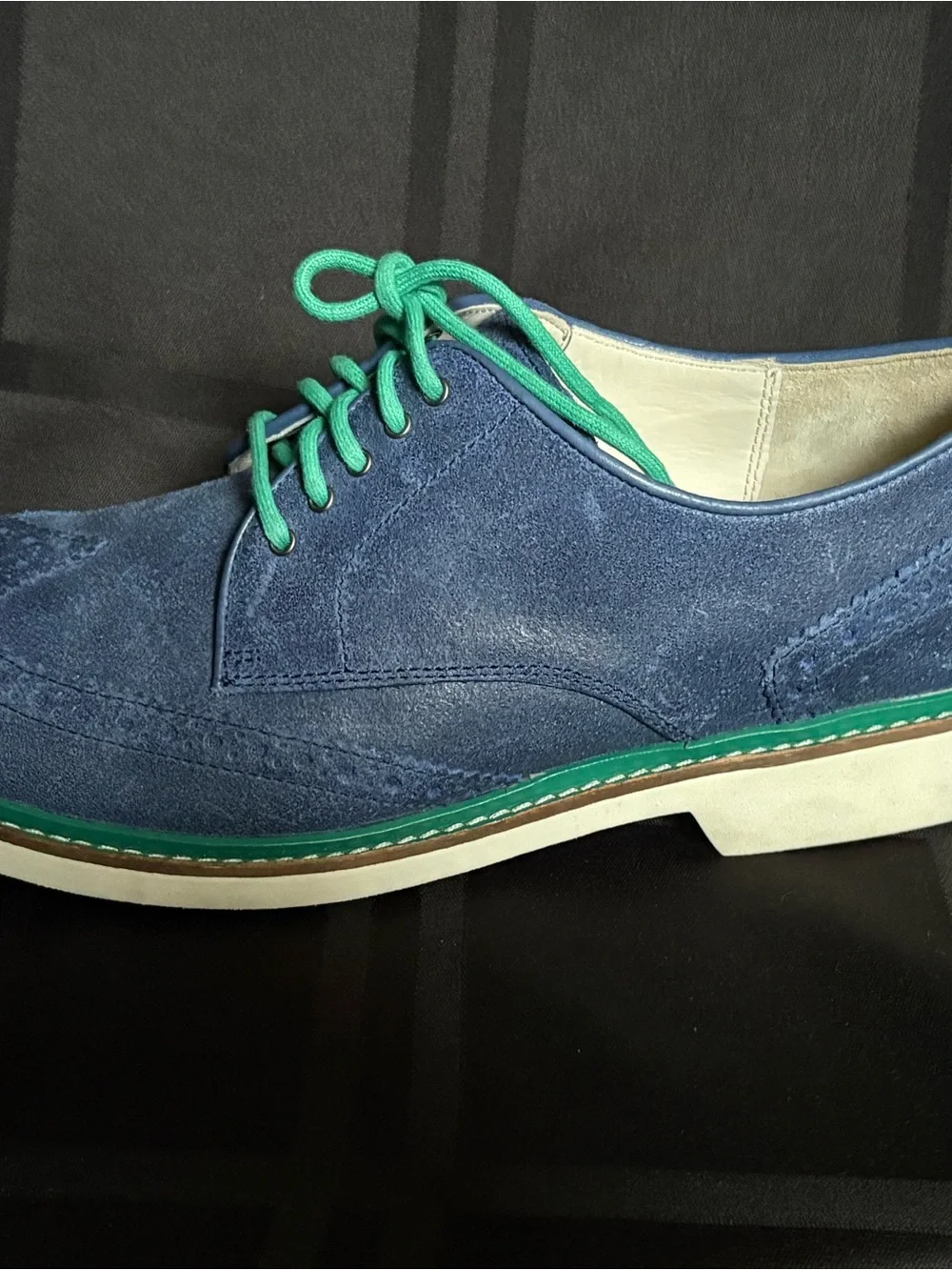 Cole Haan Derby Wingtip Oxford Navy Blue Shoes Size 8.5M